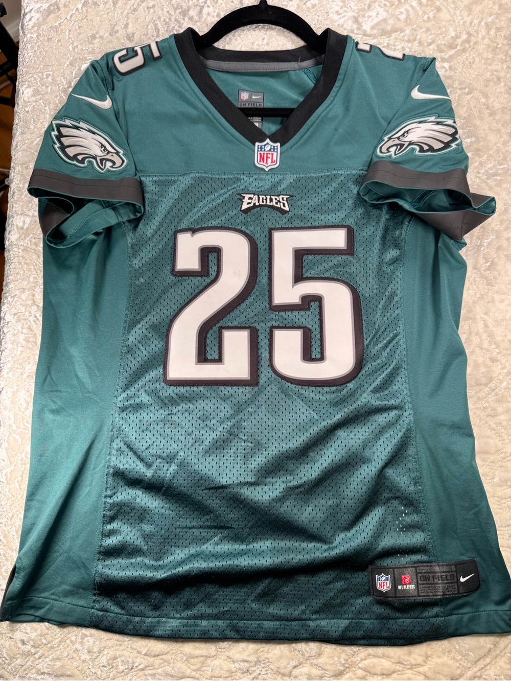 Nike Philadelphia Eagles McCoy #25 Teal Game Jersey with White Accents